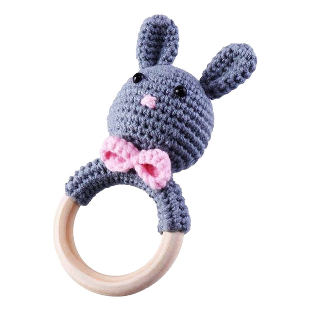 Cartoon Knitting, Hand Crochet Weaving, Ringing Bell, Wooden Ring, the Bell Inside Can Make A Sound