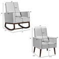 thumbnail image 3 of Costway Set of 2 Dual-use Upholstered Rocking Chair w/Pillow Light Grey, 3 of 10
