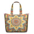 thumbnail image 1 of Zen Mala Art Duffel Abstract Trippy Meditation Tote with Healing Ornament Pattern, Psychedelic Relaxation Inspired Weekender, 1 of 4