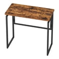 thumbnail image 1 of Foldable Computer Desk, Folding Desk, One-Piece Desktop, Small Folding Craft Table, 31.5 x 15.7 Inches, Brown, 1 of 8