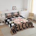 thumbnail image 3 of Erosebridal Rabbit Floral Bedding Comforter Set, Buffalo Geometry Comforter Sets , Rustic Farmhouse Reversible Down Comforter, Lightweight Bedroom Decoration, 2pcs, 3 of 8