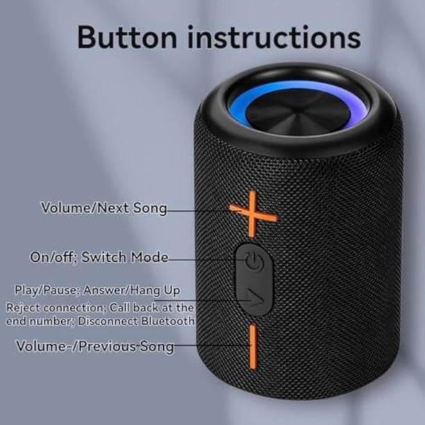 2 in 1 Splittable Bluetooth Speaker, Waterproof Dual Pairing, Deep