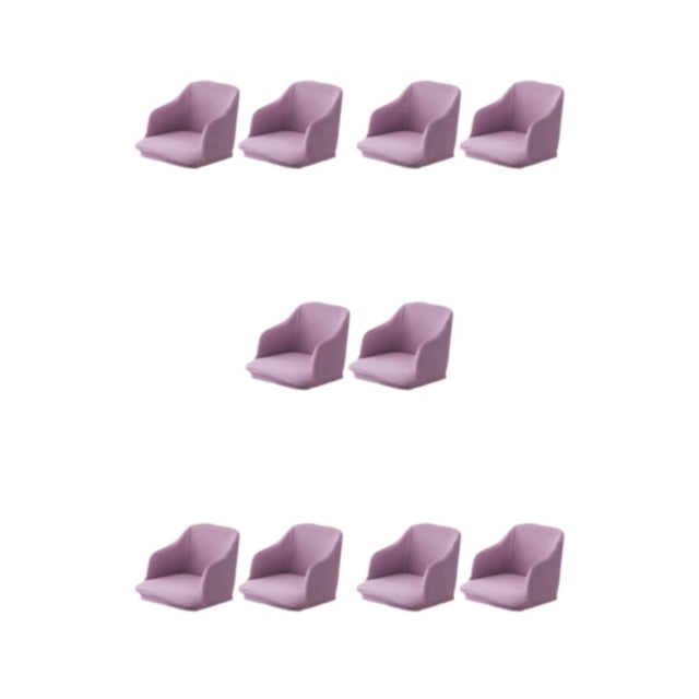 ZheElen 2pack/lot Quick Installation Chair Covers For Instant Room Upgrade High Elastic Polyester Curved Stretchy Chair Cover light purple 5Set