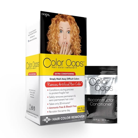 Color Oops Extra Conditionneur pour Cheveux, Détachant et après-Shampooing, Processus de Teinture en 20 Minutes, Élimine en Toute Sécurité la Couleur des Cheveux Permanente et Semi-Permanente