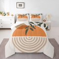 thumbnail image 2 of Erosebridal Geometric Striped Bedding King Comforter Set, Contemporary Abstract Down Comforter, Retro Sun Leaves Decor, 3pcs, 2 of 8
