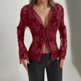 thumbnail image 1 of SHIXIAOO Blouse en Mousseline de Mode pour Femme avec Manches Évasées à Volants Style Petite Robe Noire Chandail Sans Manches Gilet Cardigan Cardigan Chandail Ample, 1 of 3