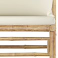 thumbnail image 3 of vidaXL 4 Piece Garden Lounge Set with Cream White Cushions Bamboo, 3 of 5