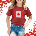 thumbnail image 2 of TJAZFJPA T-Shirt Blanc pour Enfants Filles T-Shirt à Manches Courtes Col Rond Été T-Shirt Coupe Décontractée Basique Noir Maille Haut Rouge Chandail en Molleton, 2 of 6