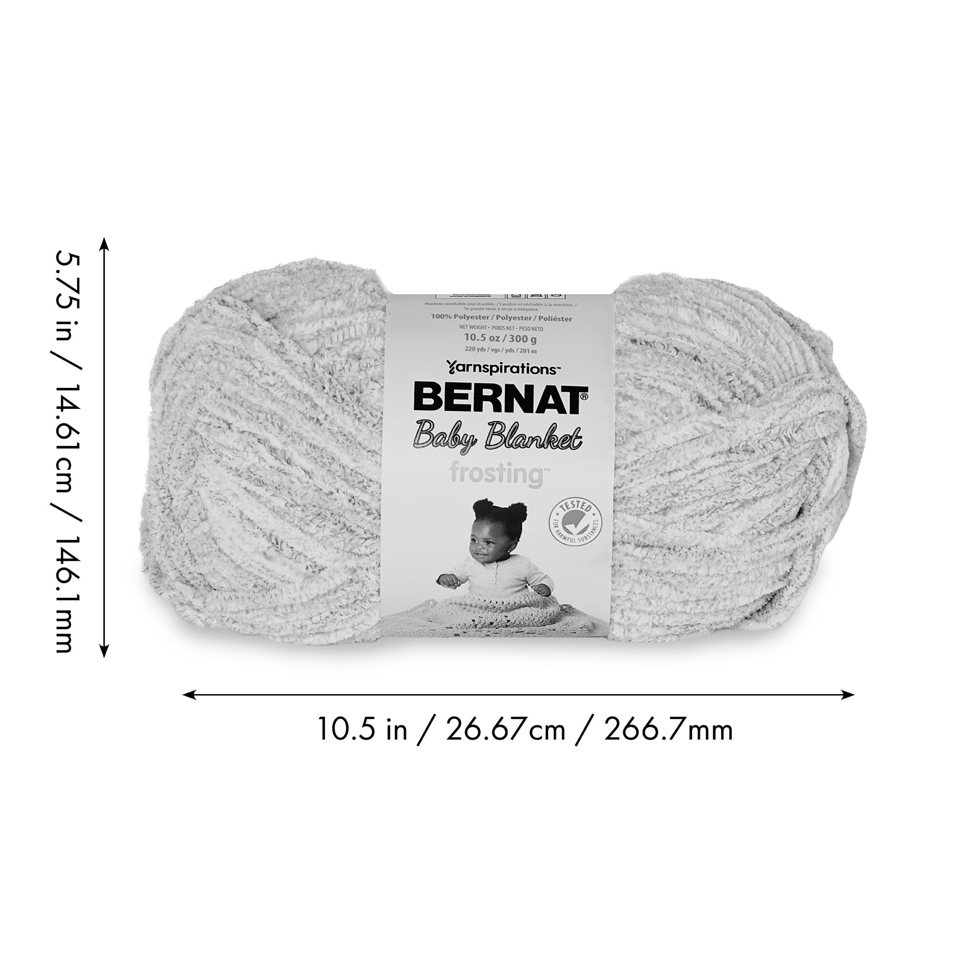 Bernat® Baby Blanket Frosting™ #6 Super Bulky Polyester Yarn, 10.5oz/300g 220 Yards