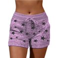 thumbnail image 2 of Women Soft And Comfy Activewear Starts Print Shorts With Pockets And  Drawstring, 2 of 6