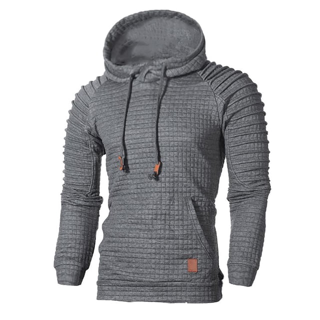 Mikilon Men's Autumn And Winter Stitching Long-sleeved Hooded Sweatshirt