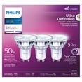 thumbnail image 4 of Philips Ultra Definition LED 50W GU10 Bright White Dimmable Glass Light bulb 3-Pack, 4 of 5