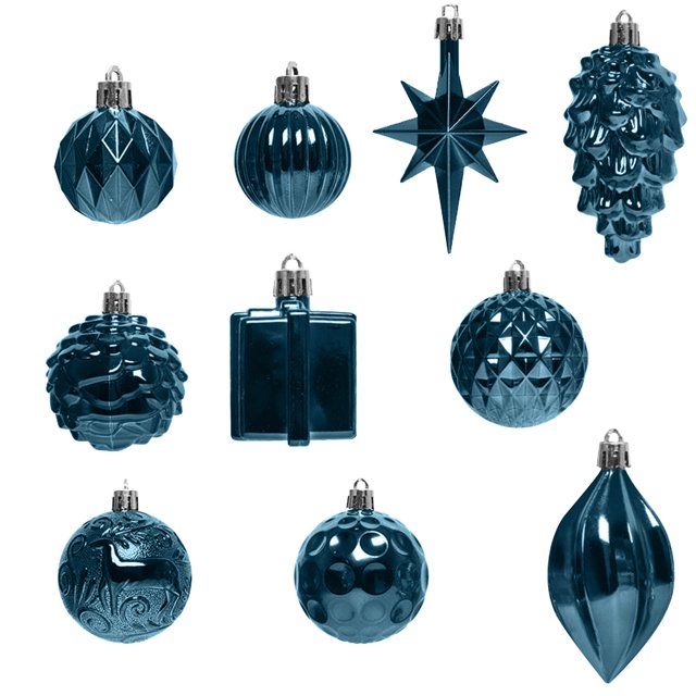 Birdeem 12Pcs Christmas Tree Ornament Pendant Party Supplies Tree Hanging Plastic Ball