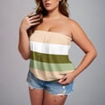 thumbnail image 2 of Posijego Women's Tube Tops Plus Size Going out Strapless Tank Top Striped Color Block Sleeveless Shirts, 2 of 6