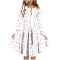 thumbnail image 2 of JDQJBZ Robe à Manches Longues pour Enfants, Imprimé de Cœurs, à Volants Superposés, Tenue d'Été Décontractée, 2 of 5