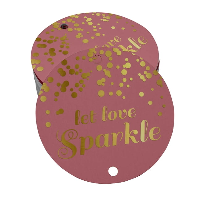 Inkdotpot Gold Foil Paper Hang Tags Let Love Sparkle Wedding Favor Tags 100 Pieces