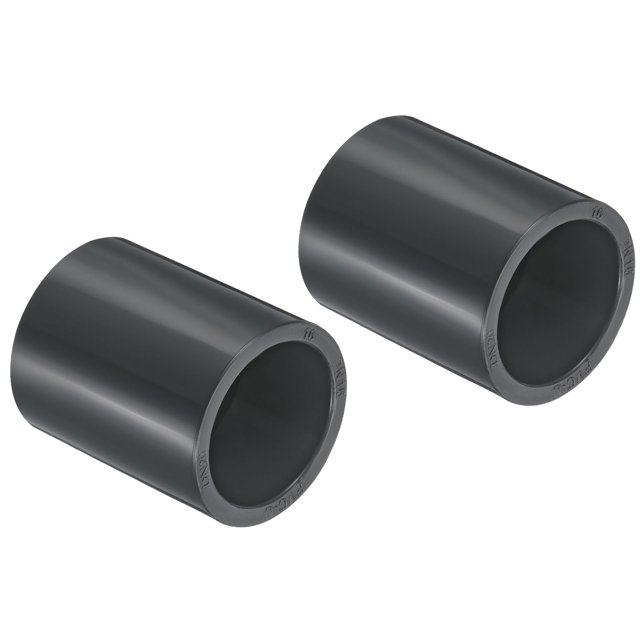 Unique Bargains Raccord de Tuyau UPVC Douille 25mm, 2 Pack Couplage Droit, Gris Foncé