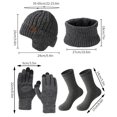 thumbnail image 2 of tamizeot Windproof Velvet Warm Knitted Hat Set Reliable Companion In Cold Available In Multiple Colors gray, 2 of 6