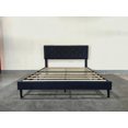 thumbnail image 1 of YUSAZENS Twin Size MDF + Iron + Fabric Diagonal Grid Soft Mattress, Comfortable Upholstered Bed Frame in Gray, No Box Spring Needed, Space-Saving Design, 1 of 1