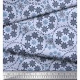 thumbnail image 2 of Soimoi Poly Georgette Fabric Snowflake Artistic Print Fabric by Yard 42 Inch Wide, 2 of 3