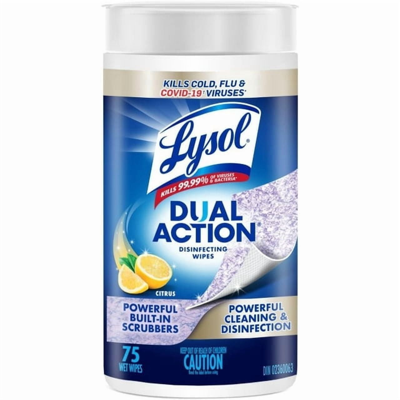 Lingettes désinfectantes Lysol® - Action double, 75 unités