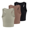 thumbnail image 3 of HBFAGFB Lightweight Tank Tops Womens 3 Piece Seamless Workout Shirts Simple Undershirt Yellow Size L, 3 of 3