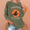 thumbnail image 2 of Rbaofujie Chandails d'Automne Femmes Décontracté Manches Longues Col Rond Hauts Blouse Ample Imprimé Graphique Chandail Vert Mode pour Femmes Chandails à Capuchon et Chandails, 2 of 4