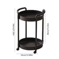 thumbnail image 3 of Mobile Storage Cart with Wheels | Rolling Side Table or Bedside Shelf | Portable Utility Cart for Living Room, Bedroom, Office or Study | Small Plastic Organizer Cart for Holding Books,, 3 of 6