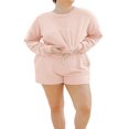 thumbnail image 1 of Sweat-shirt et Short Élastique pour Femme Survêtement 2 Pièces à Manches Longues, 1 of 5