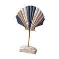 thumbnail image 4 of jifeng Wood Shell Ornament Creative Unique Figurine for Countertop Bookshelf Office Dark Blue, 4 of 9