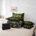 thumbnail image 4 of Erosebridal Stereoscopic Triangle Bedding Sets Twin Size,Gradien Geometric Comforter Sets with Sheets,Neon Decor,Reversible,7pcs, 4 of 5