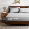 thumbnail image 3 of Bare Home Ultra-Soft Fitted Sheet + Pillowcase Set - Premium 1800 Collection - Deep Pocket - Twin XL, Light Gray, 3 of 7