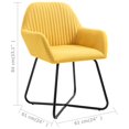 thumbnail image 4 of vidaXL Dining Chairs 2 pcs Yellow Fabric, 4 of 5