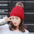 thumbnail image 5 of Women‘S Warm Solid Thicken Wool Hat Stripe Knit Windproof Cap, 5 of 5