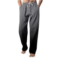 thumbnail image 2 of RXIRUCGD Men's Fashion Drawstring Elastic Waist Gradient Color Casual Length Pants, Dark Gray, Size: M, 2 of 4
