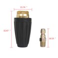 thumbnail image 2 of Universal Pressure Washer Turbo Nozzle For High Pressure Outlet Fitting Rotary 3.0 Orifice 1/4 Inch Quick-Connect Plug Spray Flat Fan Nozzle For Spinning Discharge Water 3000 Psi,Black, 2 of 5