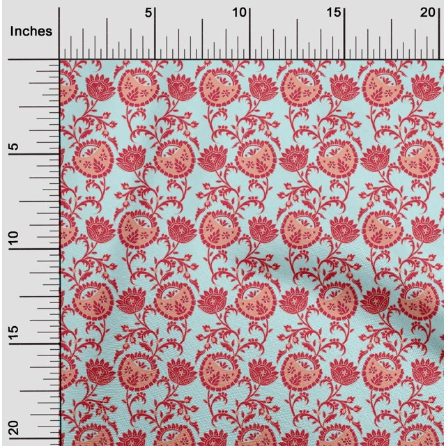 oneOone Coton Soie Feuilles & Imprimé Floral 1 Yard 42 Inch Wide