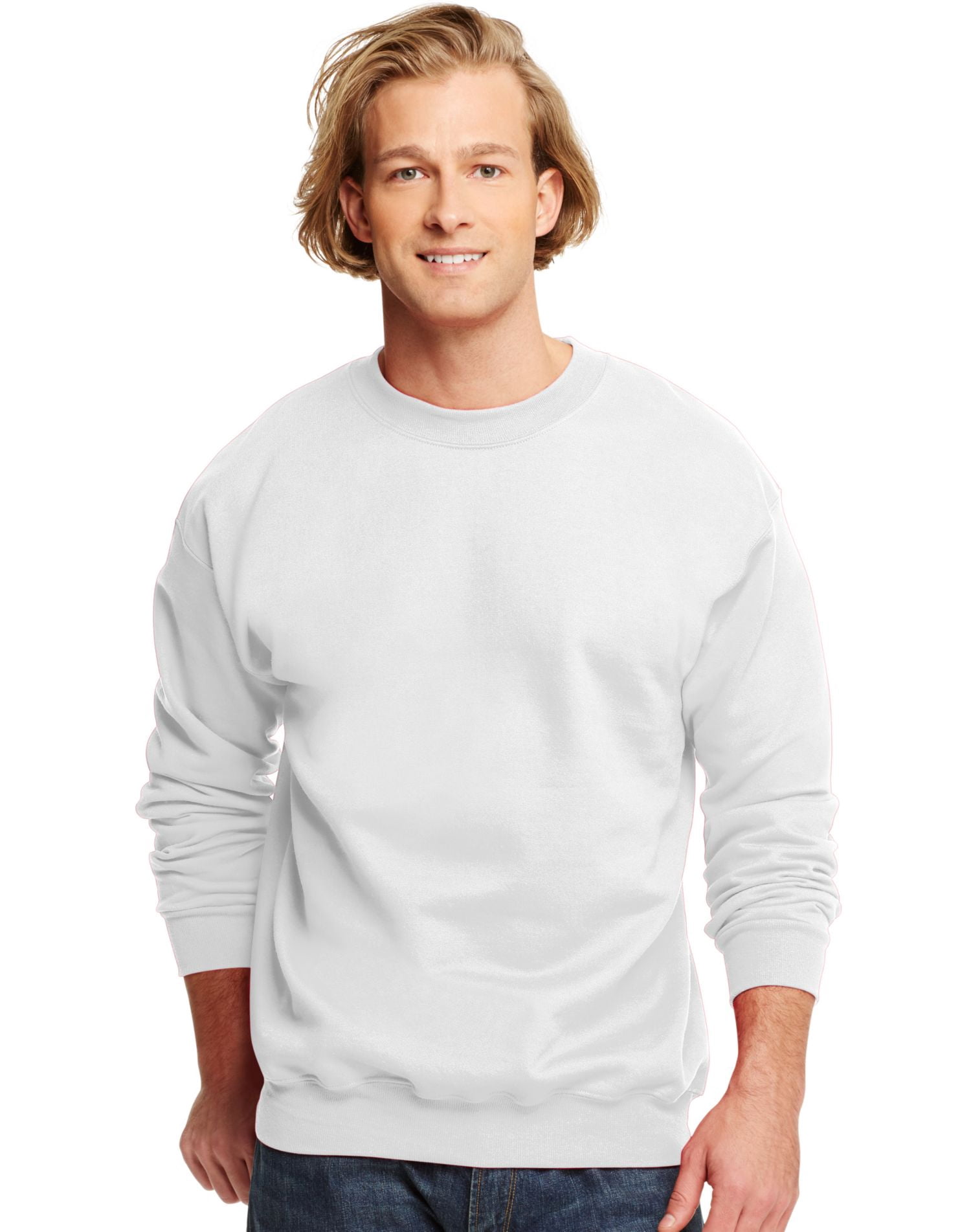 Hanes Ultimate Cotton Adult Crewneck Sweatshirt, 3XL, White