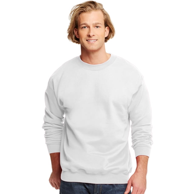 Hanes Chandail à Col Rond pour Adulte en Coton Ultime, S, Blanc
