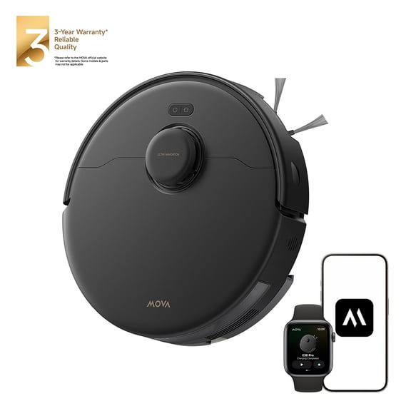 MOVA E30 Pro Robot Vacuum and Mop, Extenable Side Brush, 19,000 Pa Suction, LDS&Single line laser Navigation