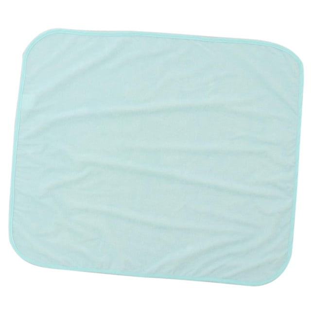 Elderly Kids Reusable Bed Pad Super Absorbent Pee Protector in blue, measuring approximately 50x60cm. Made of cloth material, it is breathable, waterproof, and durable, providing excellent protection against fluids, urine, perspiration, allergens, and bacteria. Suitable for adults, elderly, children, disabled individuals, patients, bedridden people, potty training, or pet training. Ideal for use on beds, floors, couches, and other surfaces.