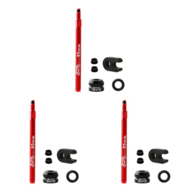 ZheElen Polyvalent Tubeless Pneu Presta Valve Extender pour et Vélos de Route 80mm Rouge 50mm 80mm 3Set