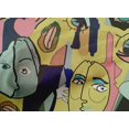 thumbnail image 5 of oneOone Cotton Cambric Yellow Fabric Abstract Comic Face Craft Projects Decor Fabric Printed By The Yard 56 Inch Wide, 5 of 5