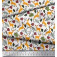 thumbnail image 3 of Soimoi Rayon Fabric Leaves & Reindeer Animal Print Fabric by Yard 56 Inch Wide, 3 of 3