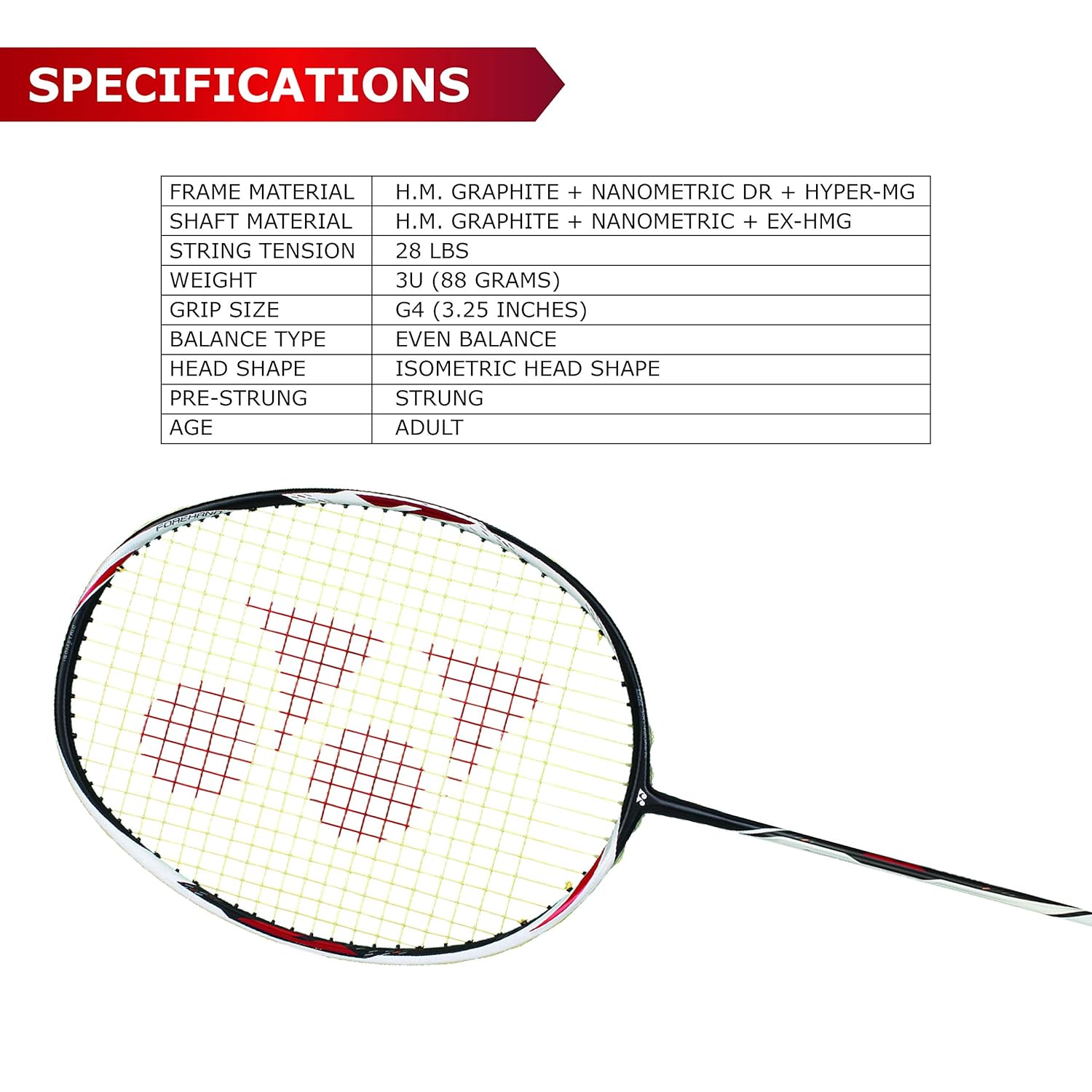 Yonex DUORA Z STRIKE Professional Graphite Badminton Racquet With