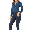 thumbnail image 4 of INSPIRE CHIC Women's Motorcycle Jacket Faux Suede Solid Color Asymmetric Zipper Jacket S Royal Blue, 4 of 6