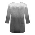 thumbnail image 3 of Cameland Hauts de Sarrau à Col en V pour Femmes, Extensibles Doux, Résistants aux Plis, Uniforme Médical d'Infirmière avec 2 Poches, Confortable et Léger, Uniforme de Travail, Blouse à Manches 3/4 Dégradée, 3 of 3