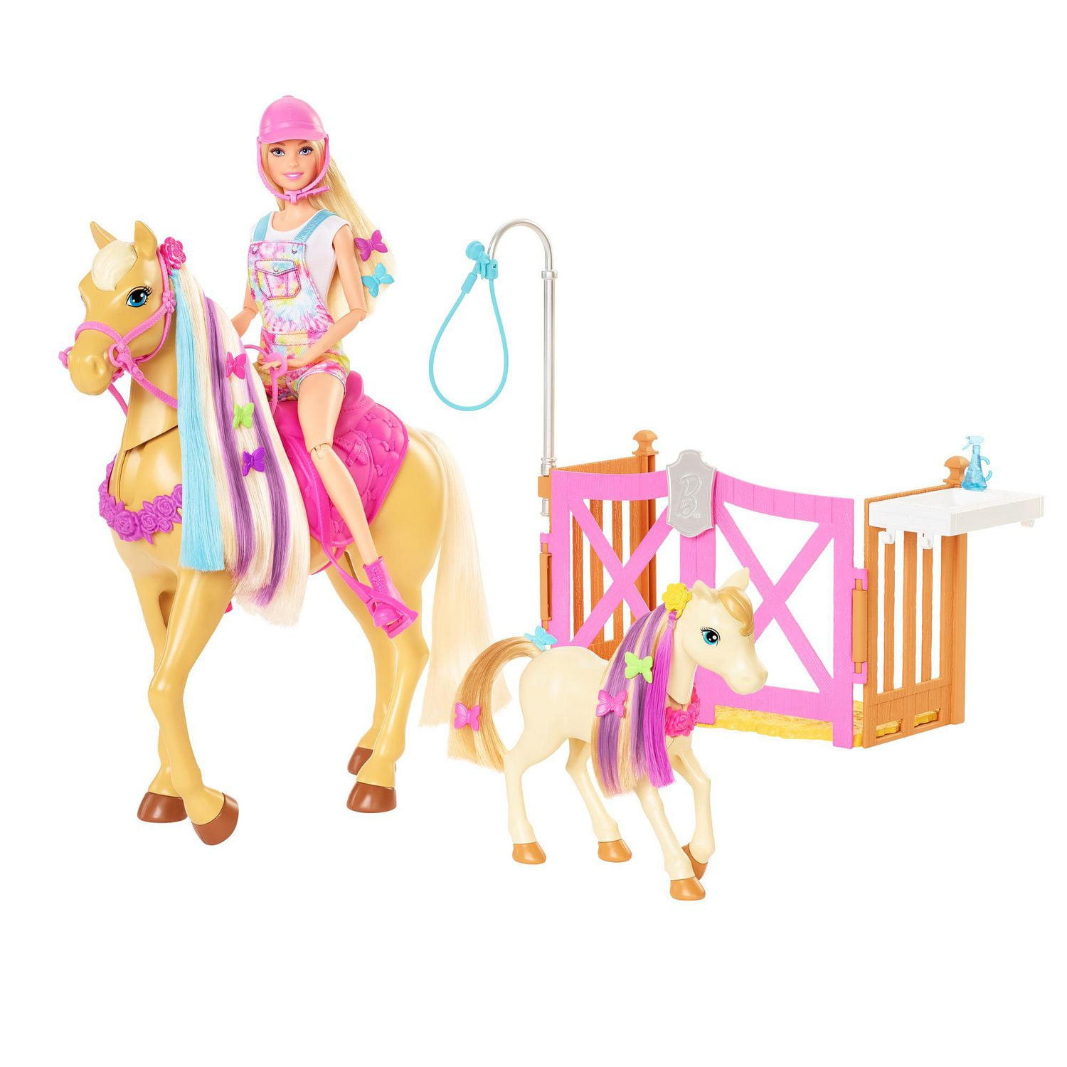 Barbie Groom 'n Care Playset with Doll, 2 Horses & 20+ Accessories, 3 to 7 Year Olds