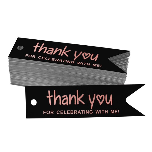 Inkdotpot Real Rose Gold Foil Thank You For Celebrating With Me Birthday Tags Favor Hang Paper Tags 50 Pieces