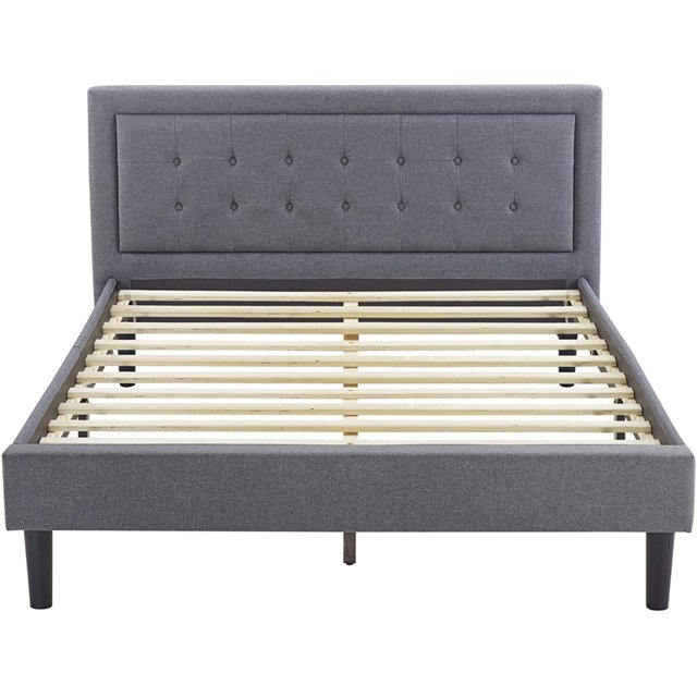 Classic Brands Cadre de Lit Plate-Forme Rembourré Mornington Gris Clair